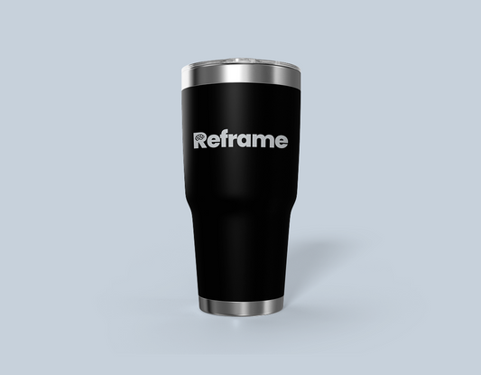 Reframe Tumbler - Black and Silver, 30oz