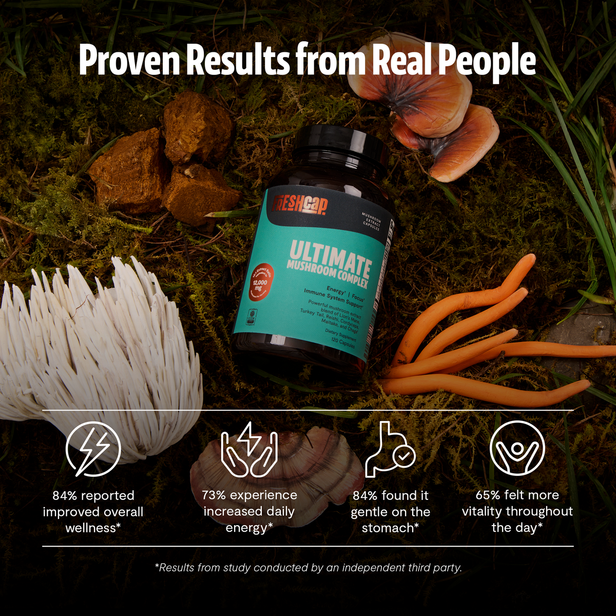 Organic Mushroom Complex Supplement Capsules